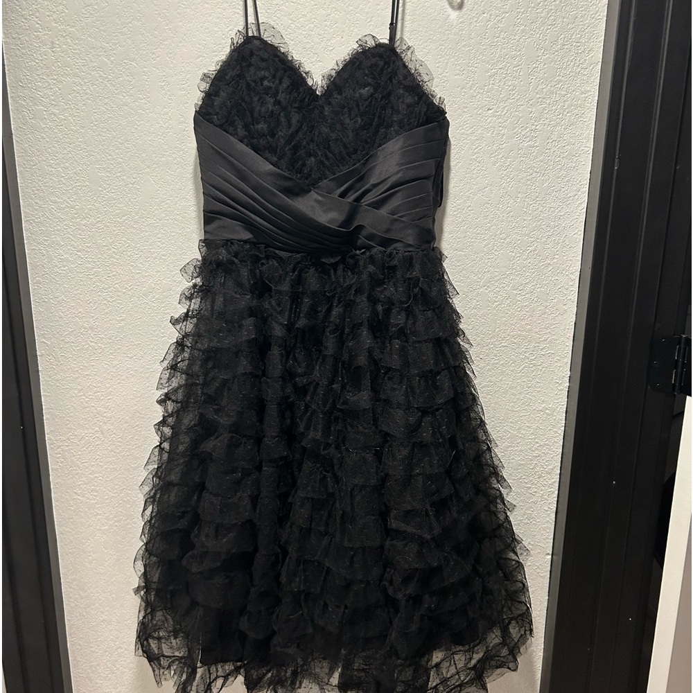 Unique Vintage black sweetheart dress black tulle L